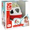 Hape: Bell Rattle - Red-White-Green, Egg Shaped Easy Grip Shake Toy, Roly Poly, Rolls & Loops Back, Soft Sounds Sensory Play, Infant & Babies Age 0mo+